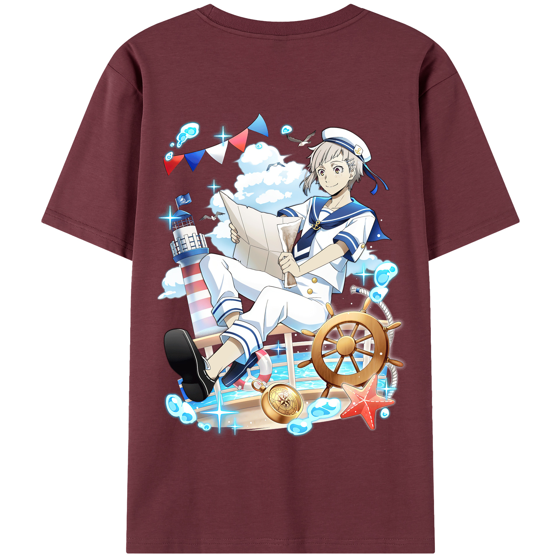 （画像用） 文豪ストレイドッグス Bungo Stray Dogs 綿100％半袖Tシャツ（背面プリント）